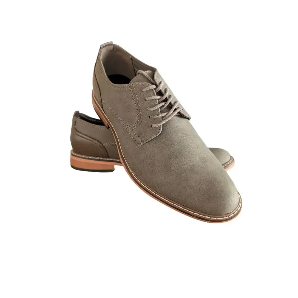 Madden Oxford M-Allou Mens 8 Grey Nubuck Lightweight‎ Lace Up Dress Shoes NWB